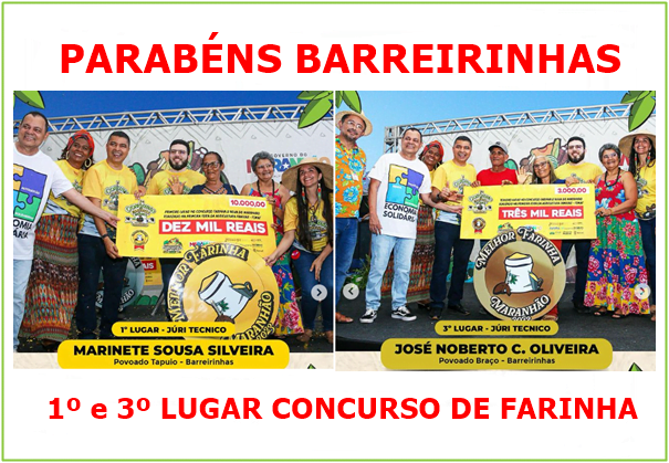 Barreirinhas vence o 1º Concurso de Farinha D'água do Maranhão