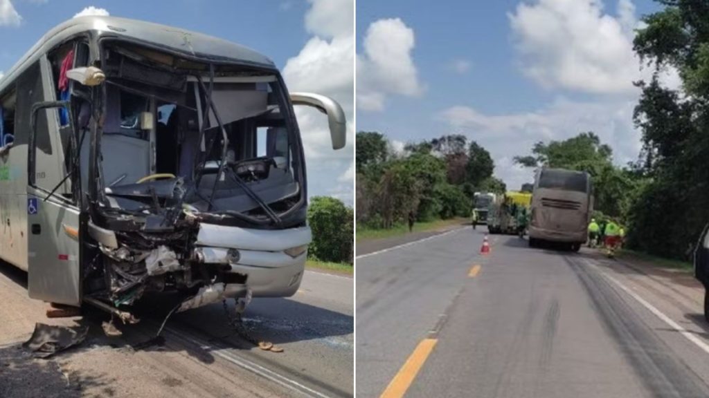 VÍDEO: Ônibus que saiu de SP com destino ao MA colide no Tocantins