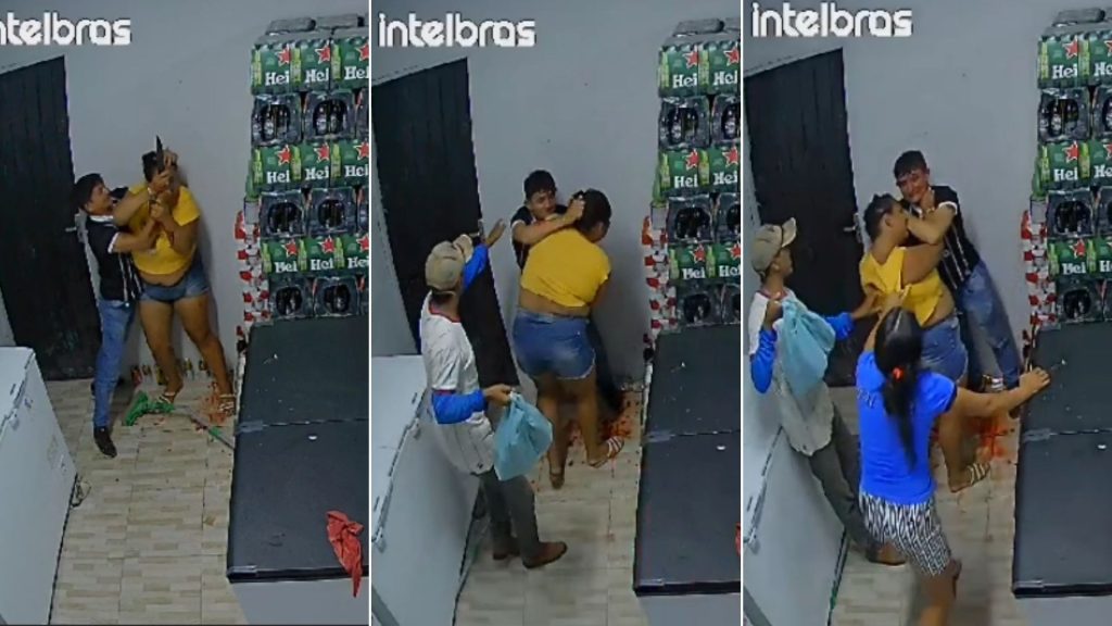 VÍDEO: Mulher sofre tentativa de feminicídio dentro de depósito de bebidas