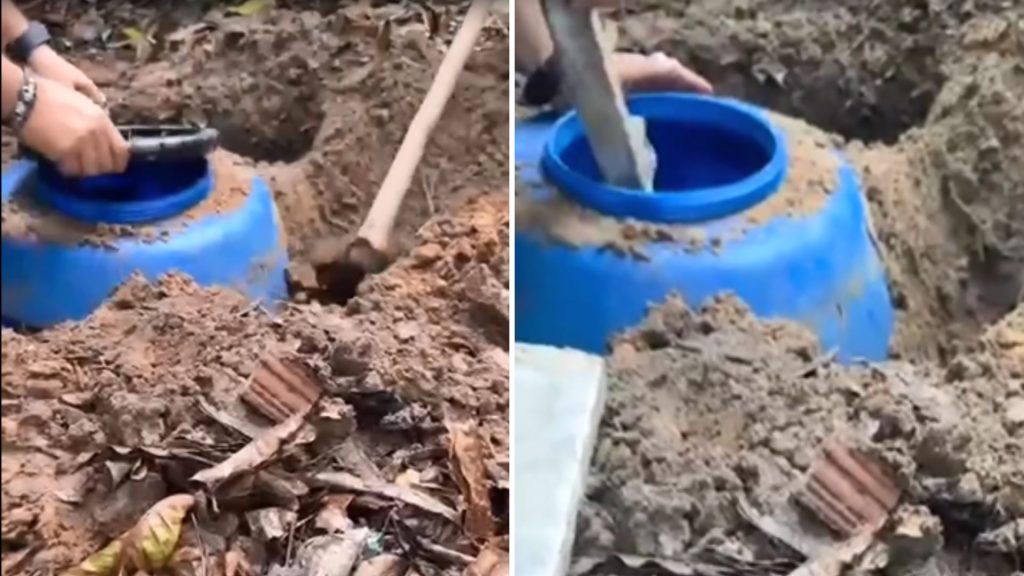 VÍDEO: Homem é preso com 200kg de maconha enterrados no quintal