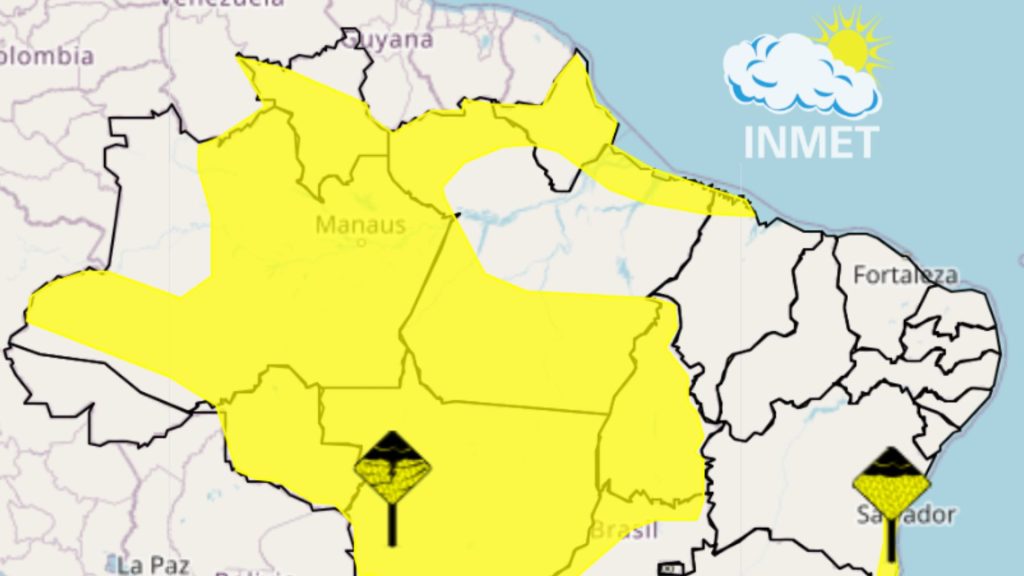MA tem 21 cidades em alerta amarelo nesta terça (08)