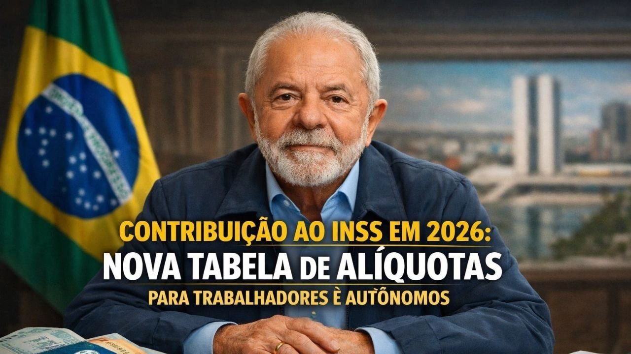 Contribuição ao INSS em 2026: nova tabela de alíquotas para trabalhadores e autônomos