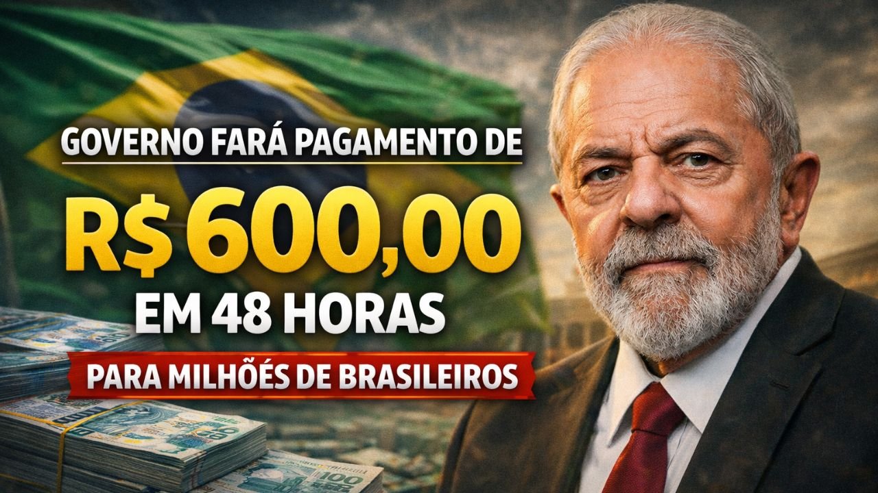 Governo fará pagamento de R$ 600,00 em 48 horas para milhões de brasileiros