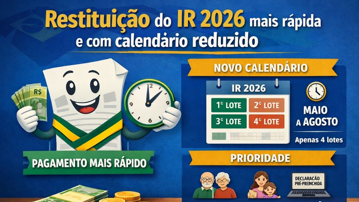 Restituição do IR 2026 será mais rápida e terá calendário reduzido; veja mudanças
